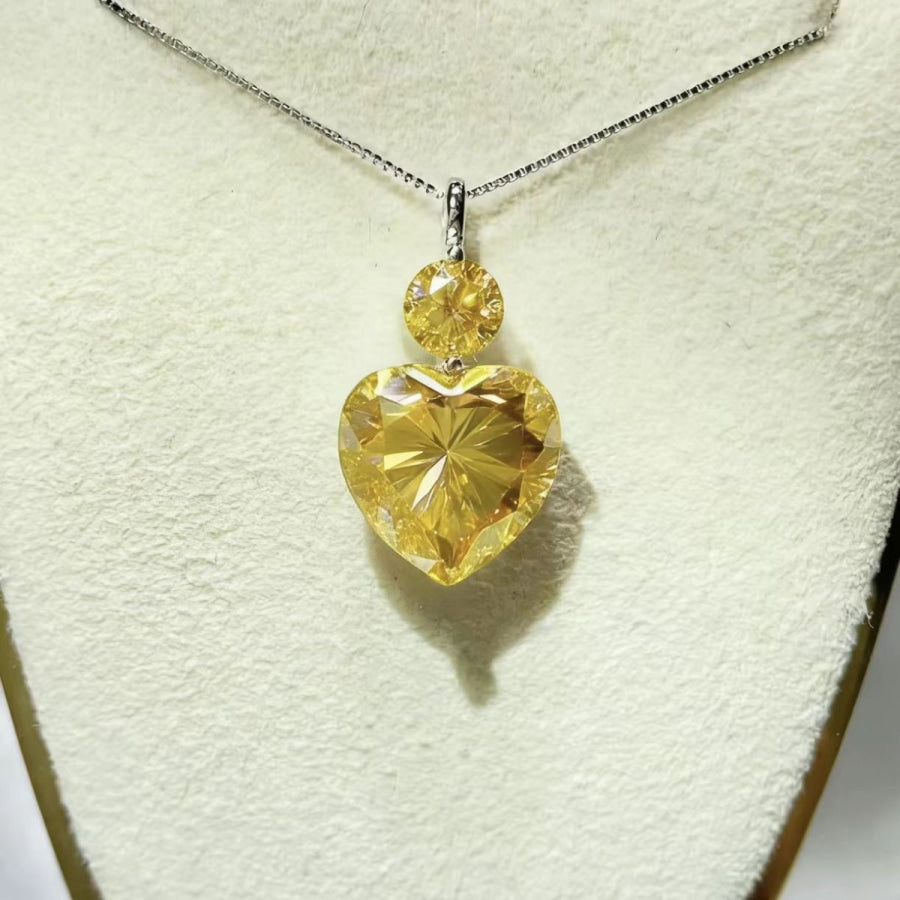 5.5 Carat Moissanite 925 Sterling Silver Pendant Necklace Silver / One Size Apparel and Accessories