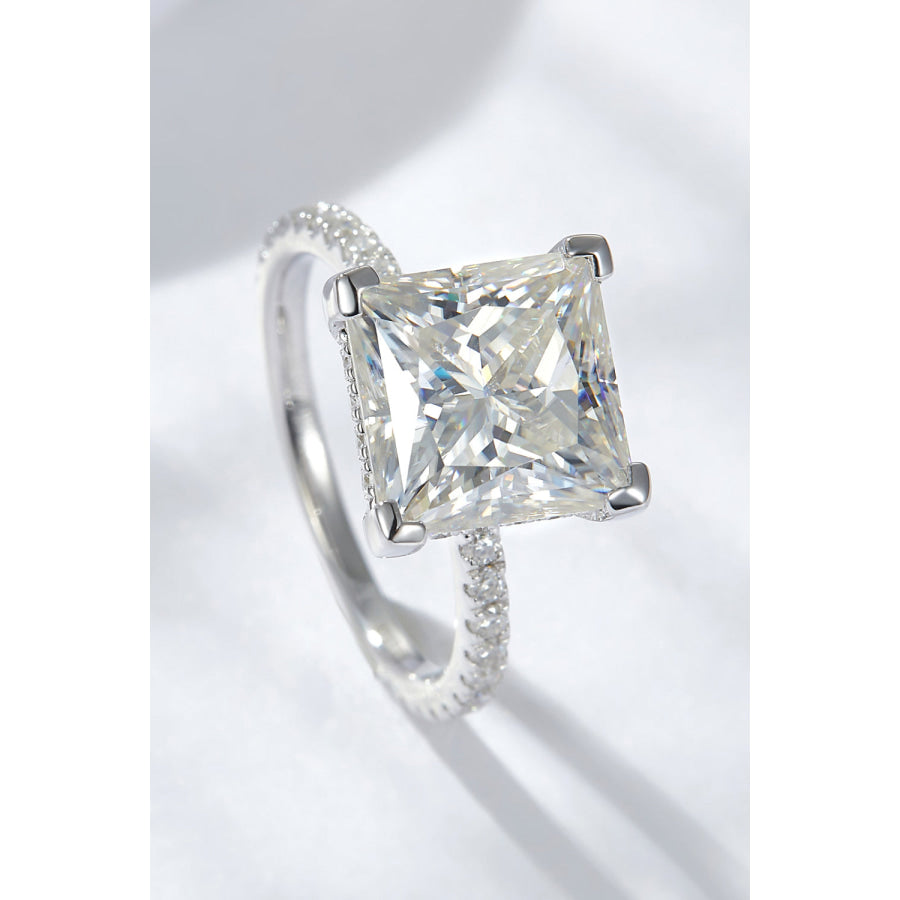 5.52 Carat Moissanite Side Stone Ring Silver / 5