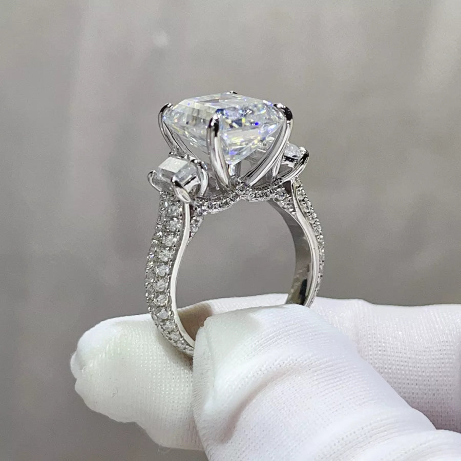 5 Carat 925 Sterling Silver Moissanite Ring Apparel and Accessories