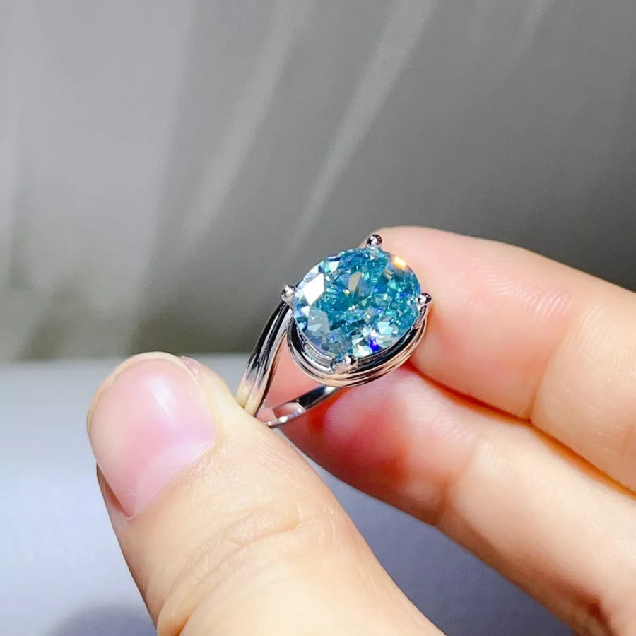 5 Carat 925 Sterling Silver Moissanite Ring Apparel and Accessories
