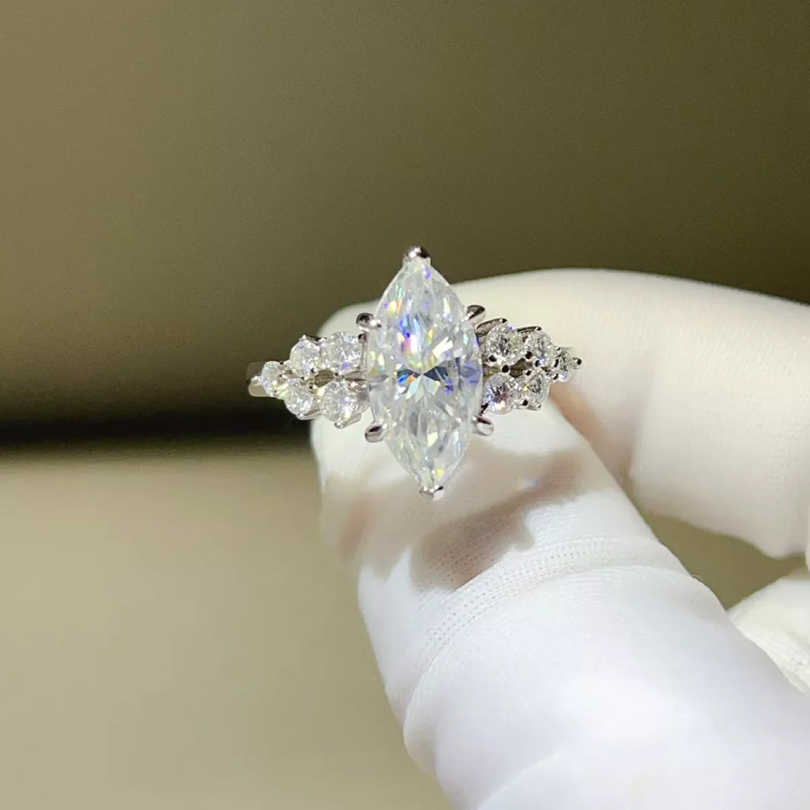5 Carat 925 Sterling Silver Moissanite Ring Apparel and Accessories