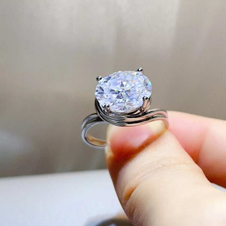 5 Carat 925 Sterling Silver Moissanite Ring Apparel and Accessories