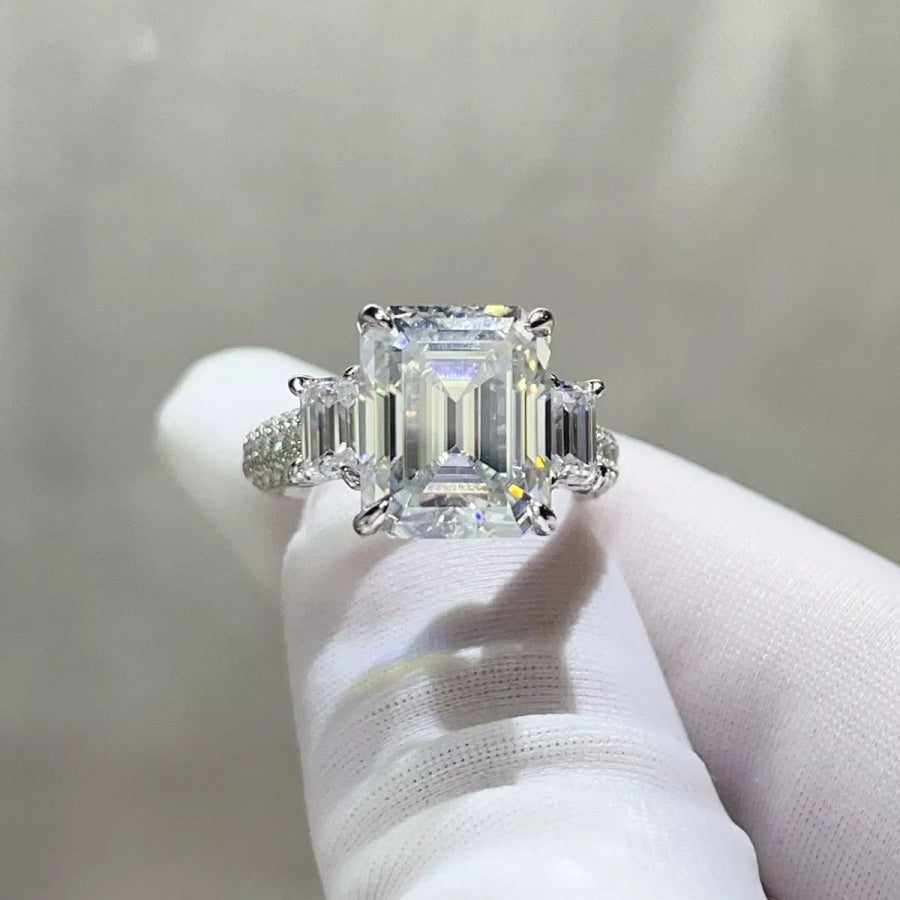 5 Carat 925 Sterling Silver Moissanite Ring Apparel and Accessories