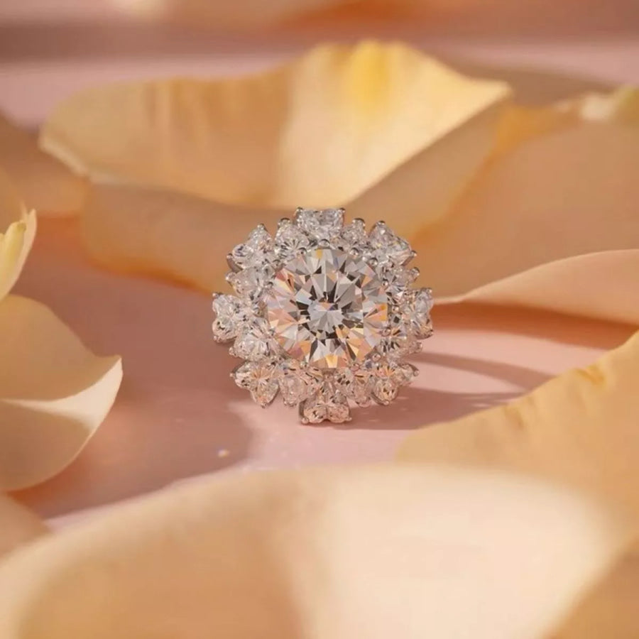 5 Carat 925 Sterling Silver Moissanite Ring Apparel and Accessories