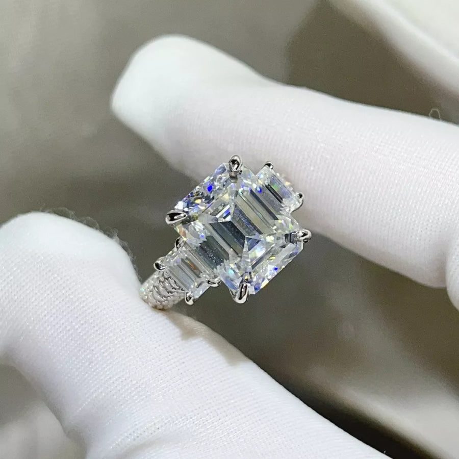 5 Carat 925 Sterling Silver Moissanite Ring Apparel and Accessories