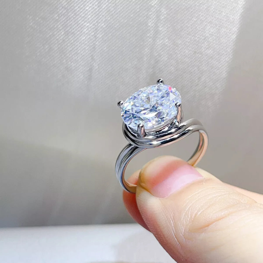 5 Carat 925 Sterling Silver Moissanite Ring Apparel and Accessories