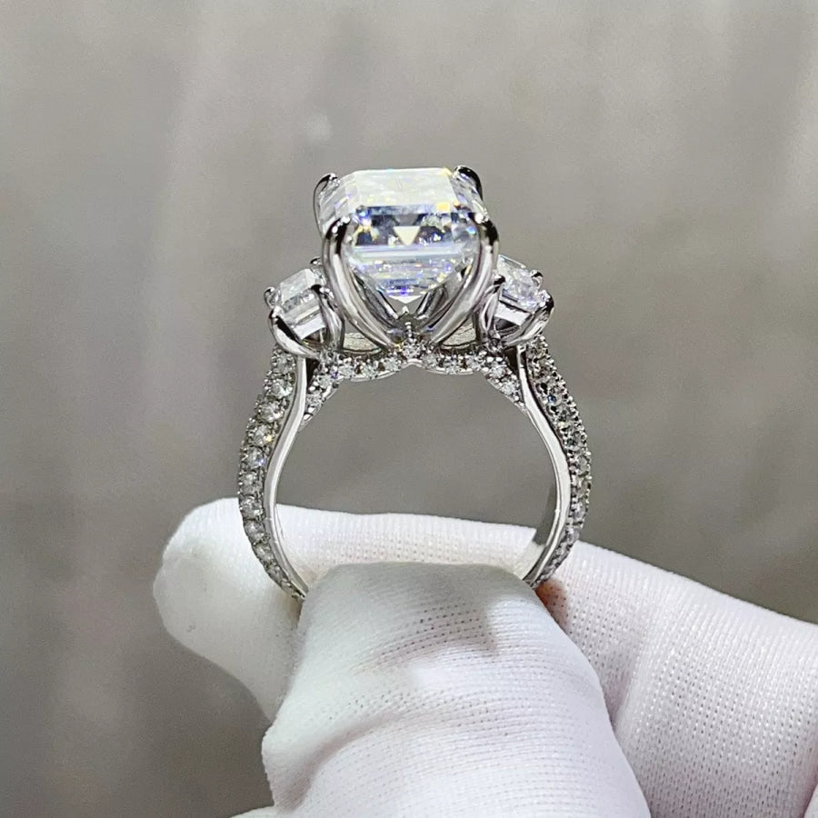 5 Carat 925 Sterling Silver Moissanite Ring Apparel and Accessories