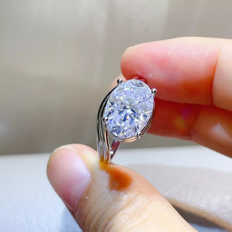 5 Carat 925 Sterling Silver Moissanite Ring Apparel and Accessories