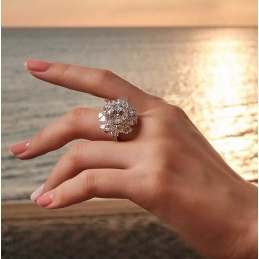 5 Carat 925 Sterling Silver Moissanite Ring Apparel and Accessories