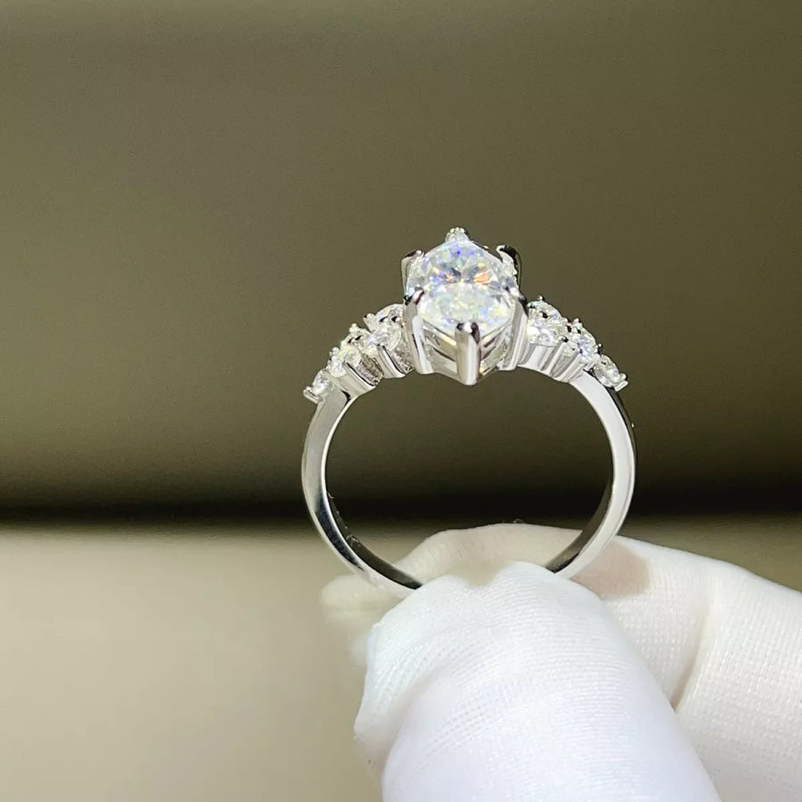 5 Carat 925 Sterling Silver Moissanite Ring Apparel and Accessories