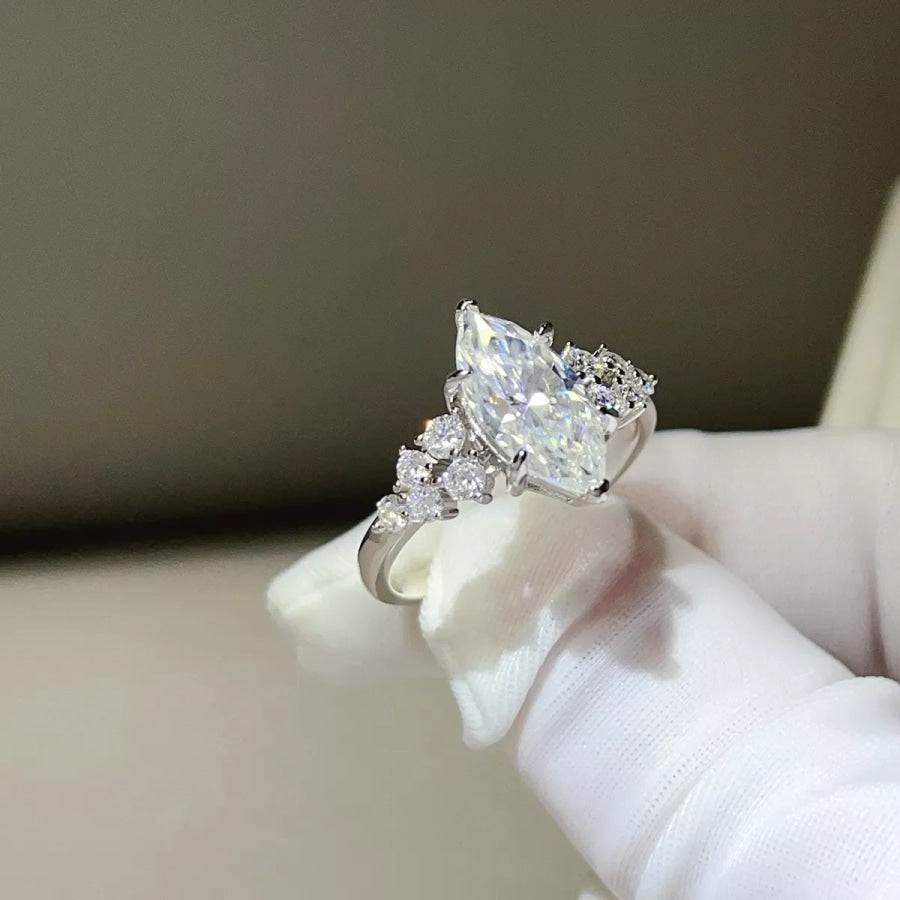 5 Carat 925 Sterling Silver Moissanite Ring Apparel and Accessories