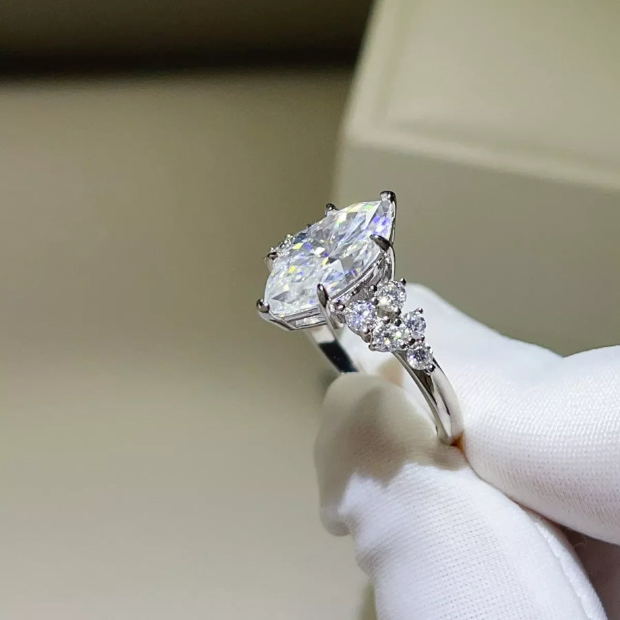 5 Carat 925 Sterling Silver Moissanite Ring Apparel and Accessories