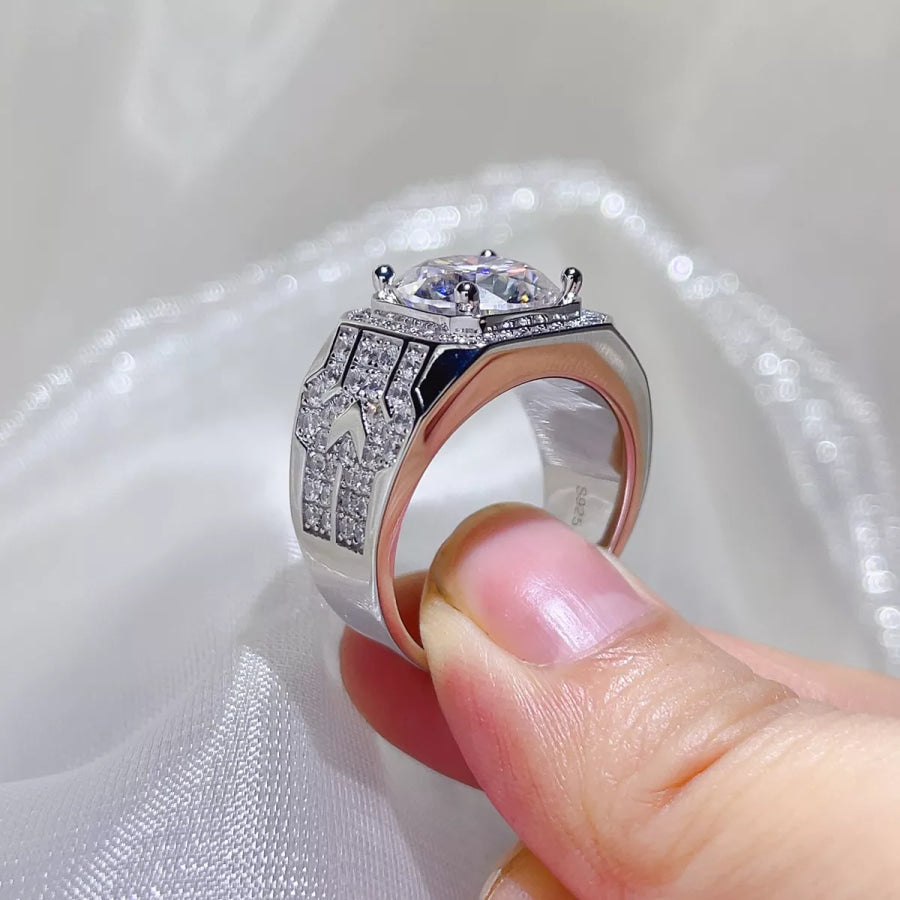 5 Carat 925 Sterling Silver Moissanite Ring Silver / 8 Apparel and Accessories