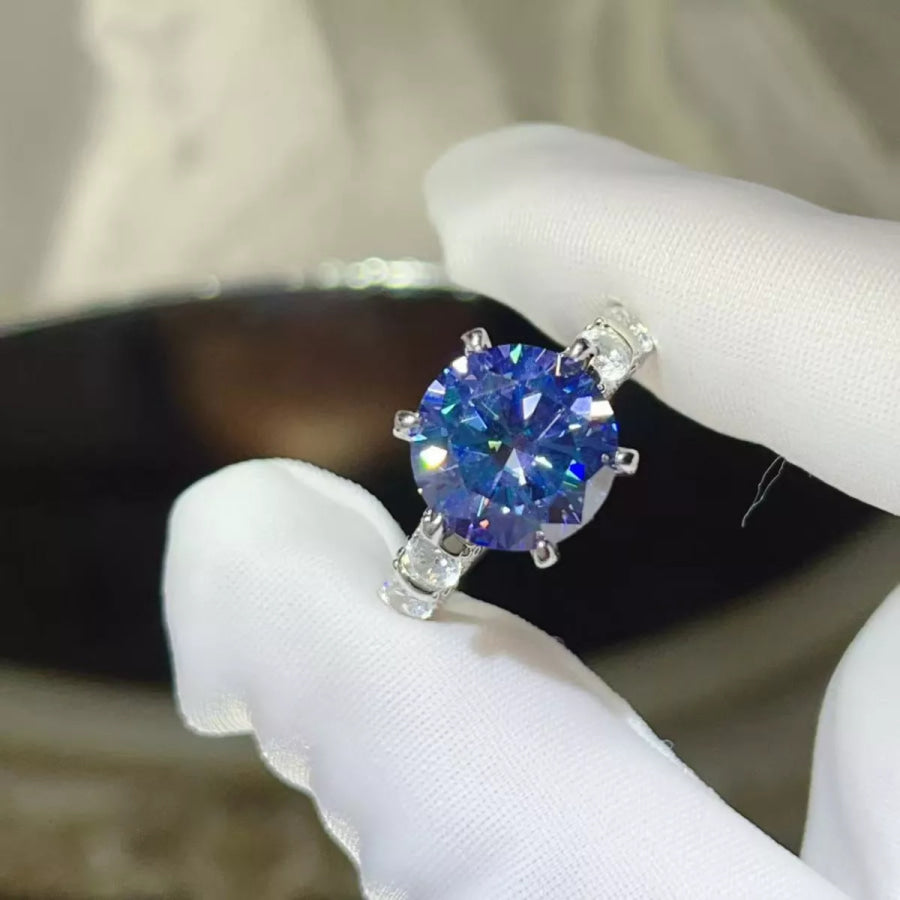 5 Carat Moissanite 6-Prong 925 Sterling Silver Ring Silver / 4.5 Apparel and Accessories