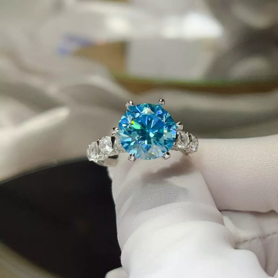 5 Carat Moissanite 6-Prong 925 Sterling Silver Ring Apparel and Accessories