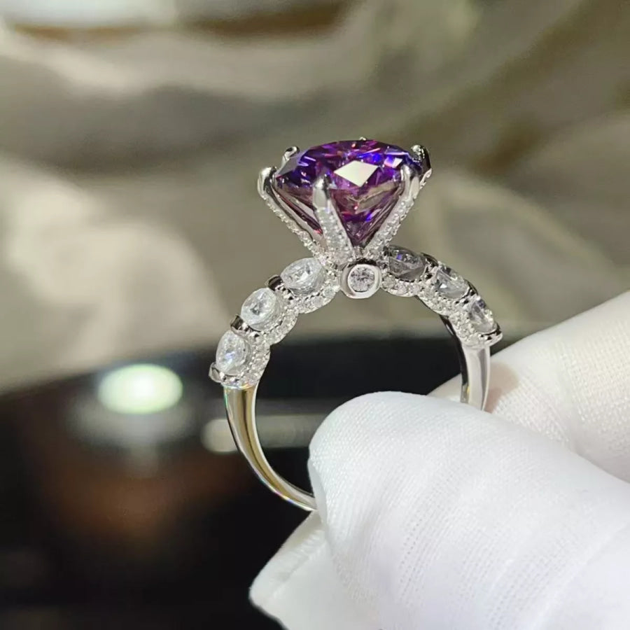 5 Carat Moissanite 6-Prong 925 Sterling Silver Ring Apparel and Accessories