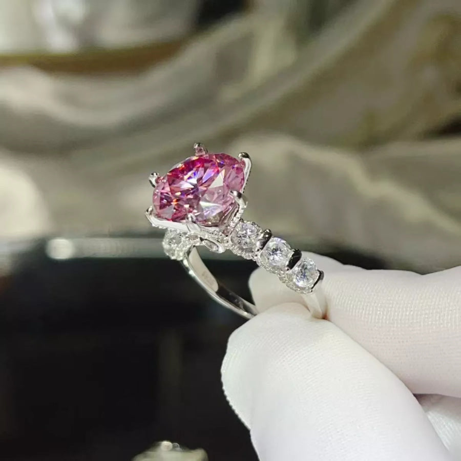 5 Carat Moissanite 6-Prong 925 Sterling Silver Ring Apparel and Accessories