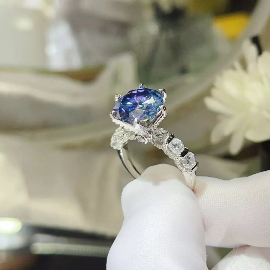5 Carat Moissanite 6-Prong 925 Sterling Silver Ring Apparel and Accessories