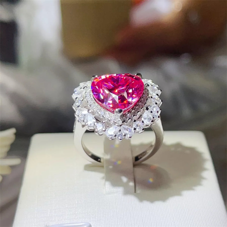 5 Carat Moissanite 925 Sterling Silver Heart-Shaped Ring Apparel and Accessories