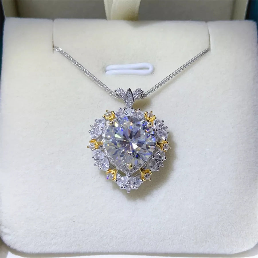 5 Carat Moissanite 925 Sterling Silver Necklace Silver / One Size Apparel and Accessories