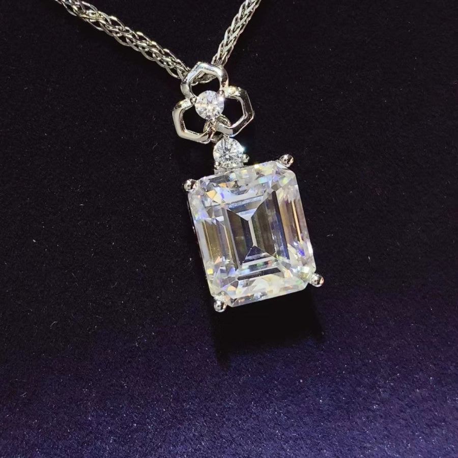 5 Carat Moissanite 925 Sterling Silver Necklace Silver / One Size Apparel and Accessories