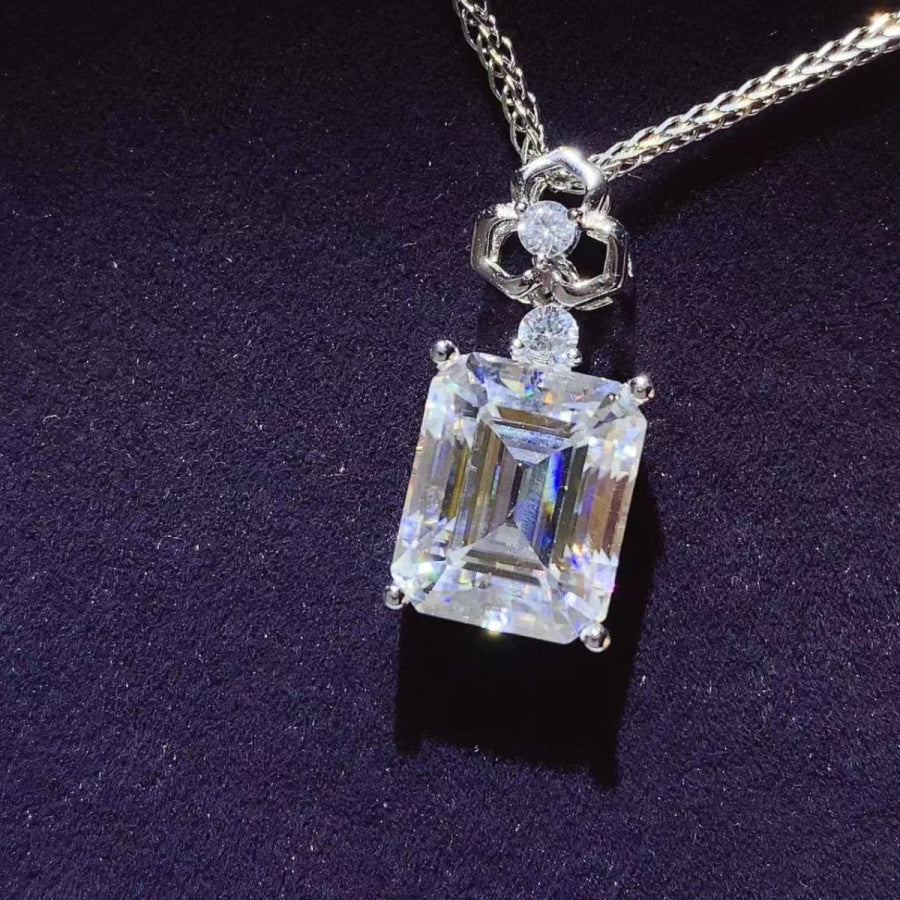 5 Carat Moissanite 925 Sterling Silver Necklace Silver / One Size Apparel and Accessories