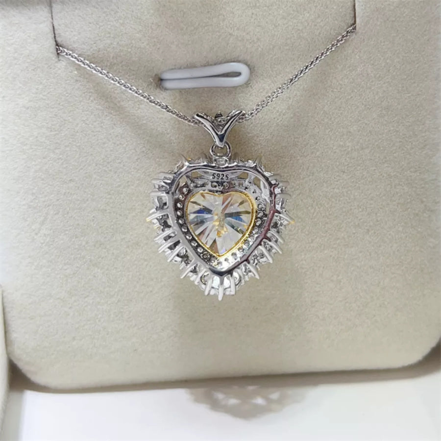 5 Carat Moissanite 925 Sterling Silver Necklace Silver / One Size Apparel and Accessories