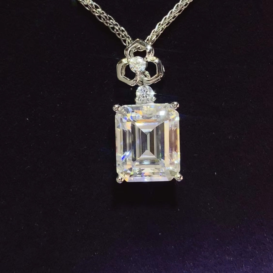 5 Carat Moissanite 925 Sterling Silver Necklace Silver / One Size Apparel and Accessories