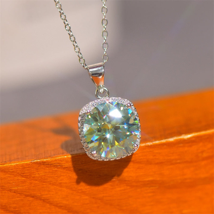 5 Carat Moissanite 925 Sterling Silver Pendant Necklace Silver / One Size Apparel and Accessories