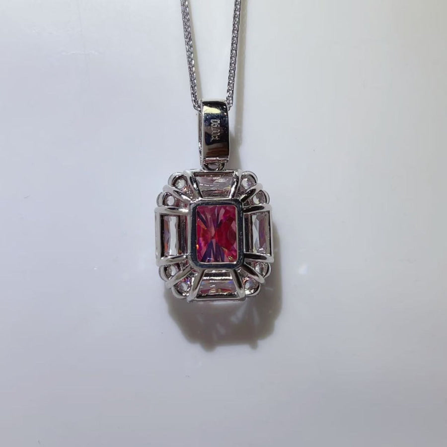 5 Carat Moissanite 925 Sterling Silver Pendant Necklace Silver / One Size Apparel and Accessories