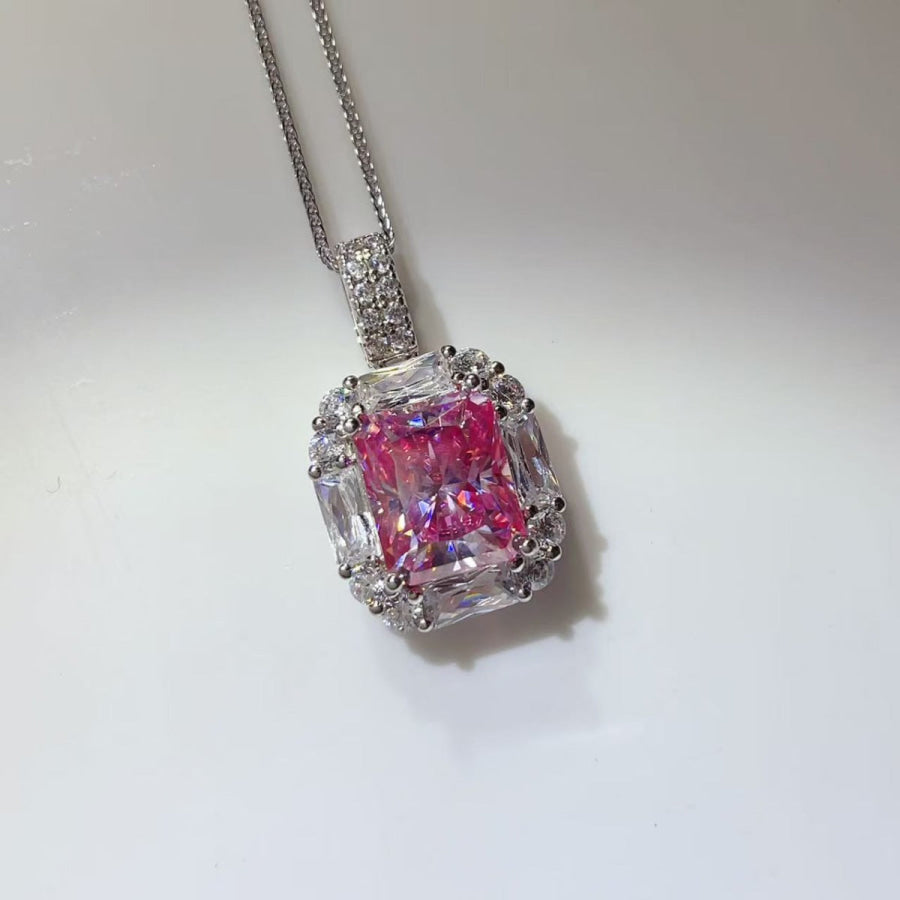 5 Carat Moissanite 925 Sterling Silver Pendant Necklace Silver / One Size Apparel and Accessories