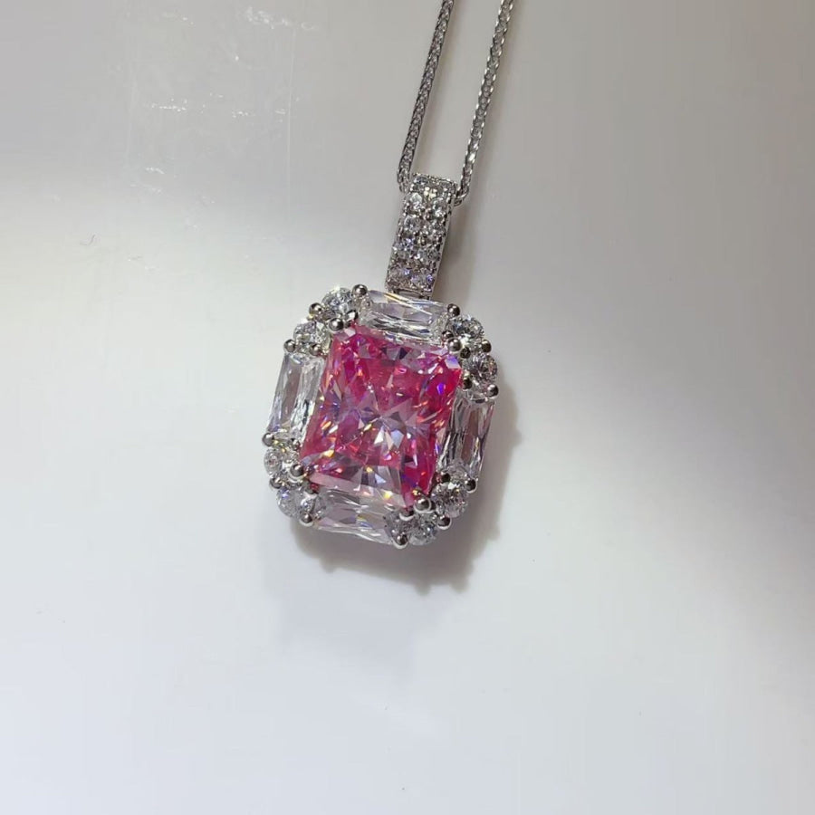 5 Carat Moissanite 925 Sterling Silver Pendant Necklace Silver / One Size Apparel and Accessories