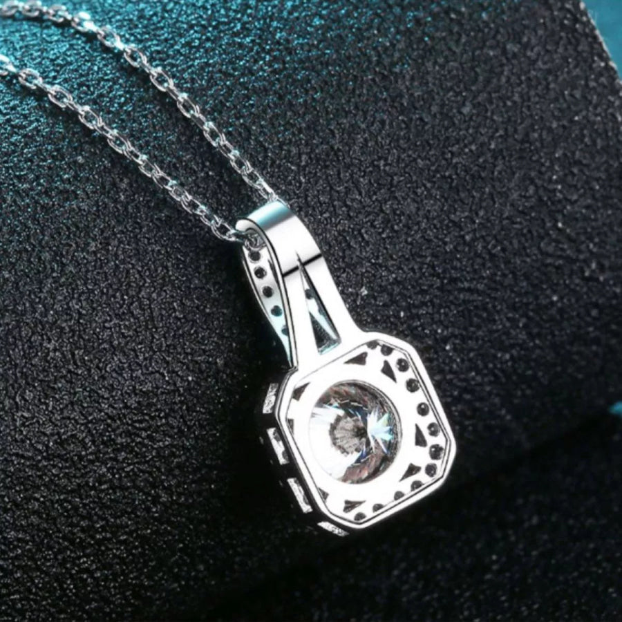 5 Carat Moissanite 925 Sterling Silver Pendant Necklace Silver / onesize Apparel and Accessories
