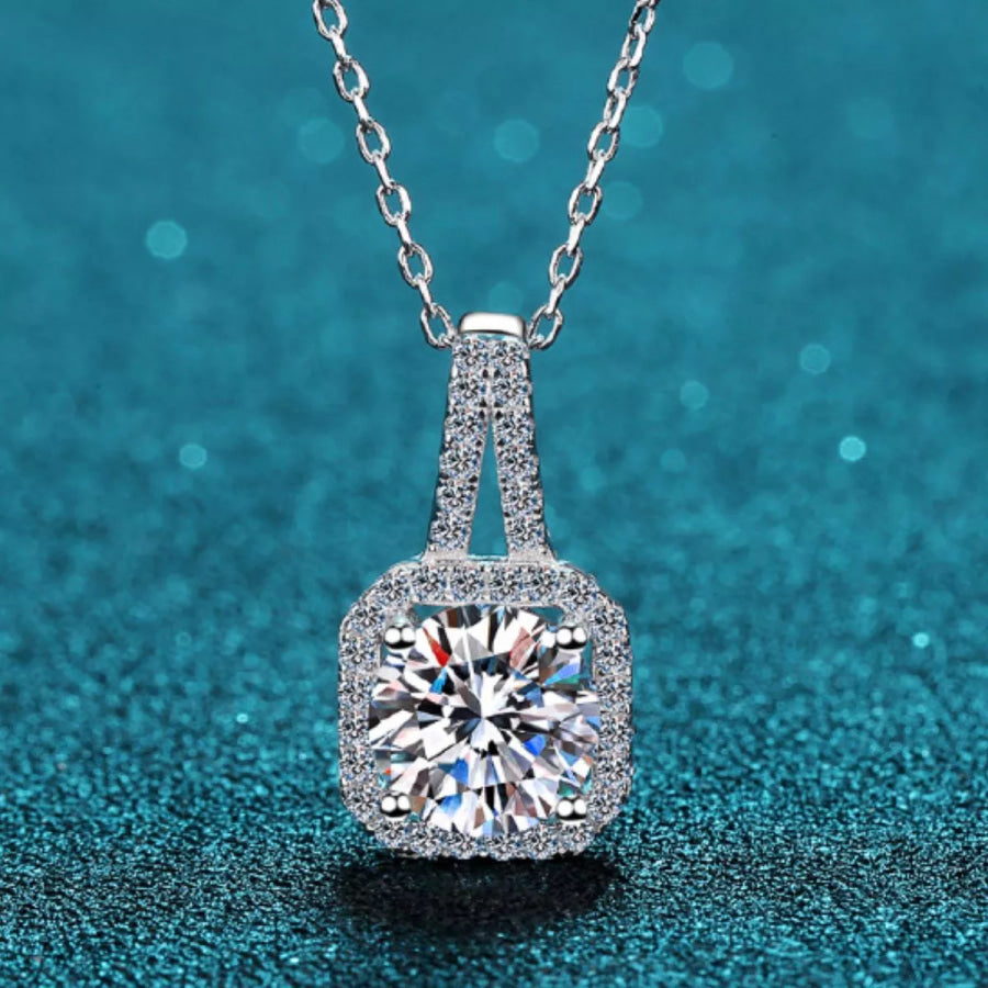 5 Carat Moissanite 925 Sterling Silver Pendant Necklace Silver / onesize Apparel and Accessories