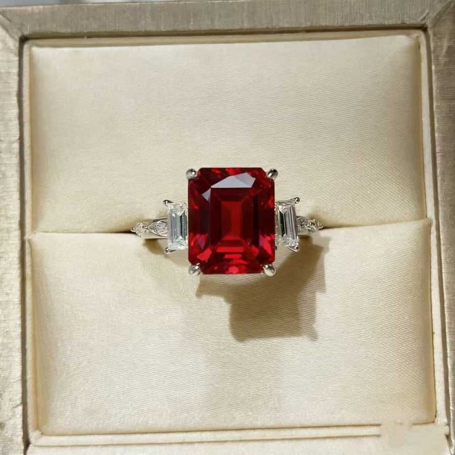 5 Carat Moissanite 925 Sterling Silver Ring Silver / 4.5 Apparel and Accessories