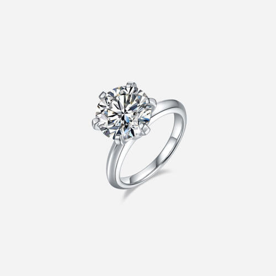 5 Carat Moissanite 925 Sterling Silver Ring Silver / 4.5