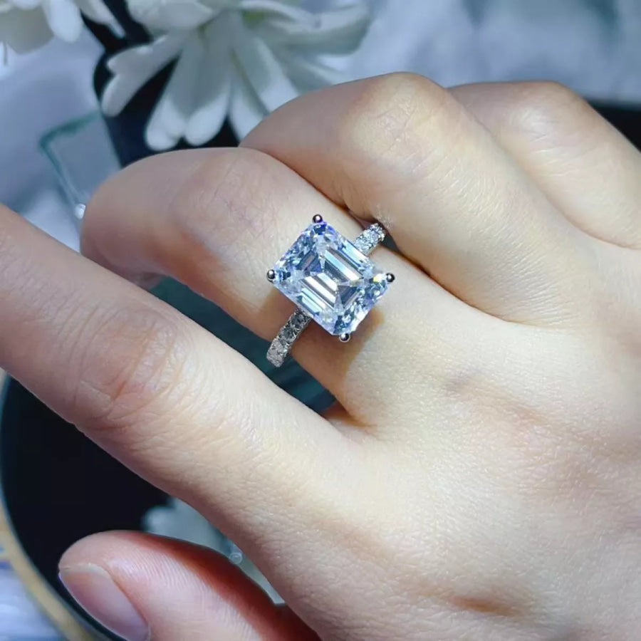 5 Carat Moissanite 925 Sterling Silver Ring Apparel and Accessories
