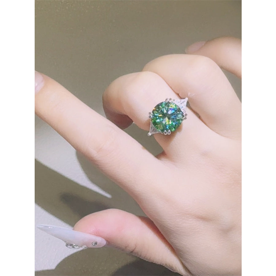 5 Carat Moissanite 925 Sterling Silver Ring Turquoise / 5 Apparel and Accessories