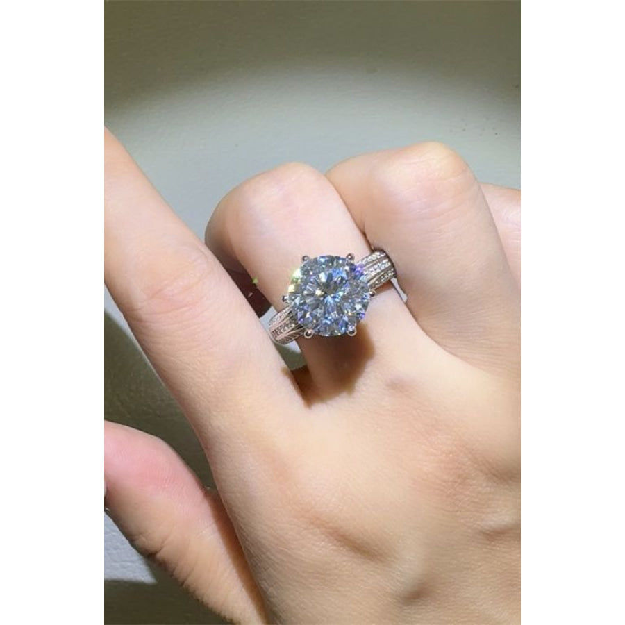 5 Carat Moissanite 925 Sterling Silver Ring Silver / 5 Apparel and Accessories