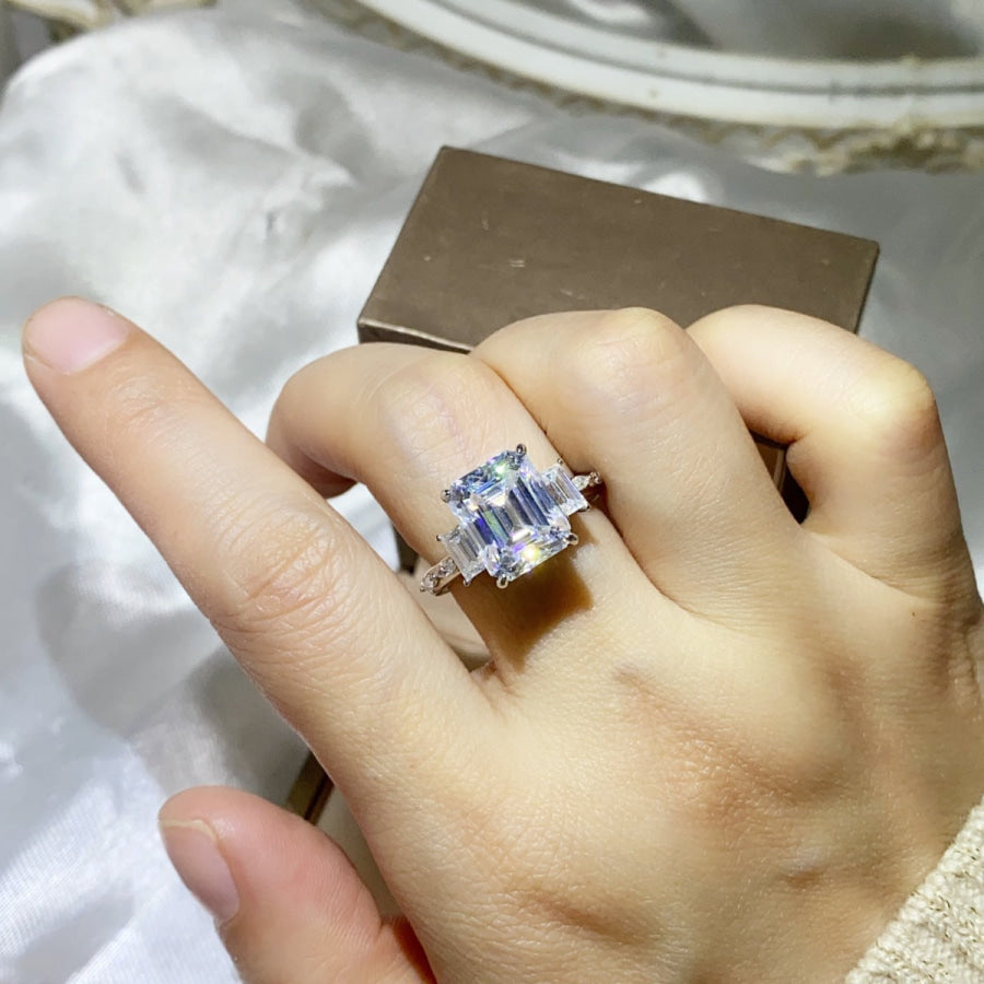 5 Carat Moissanite 925 Sterling Silver Ring Apparel and Accessories