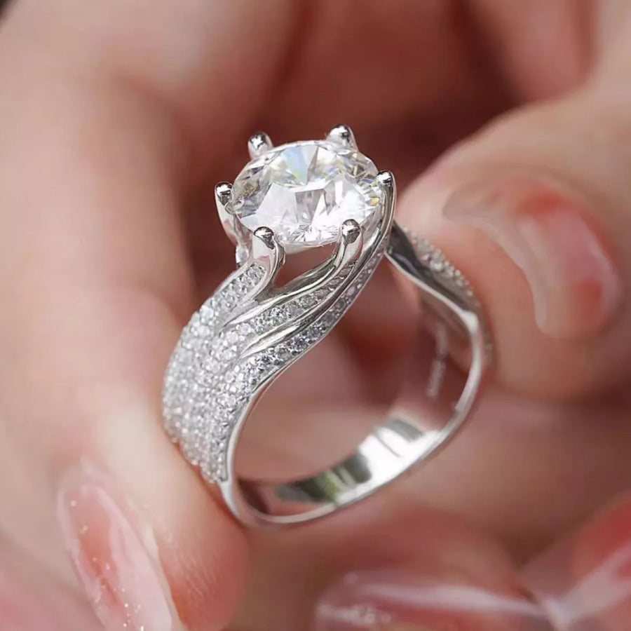 5 Carat Moissanite 925 Sterling Silver Ring Apparel and Accessories