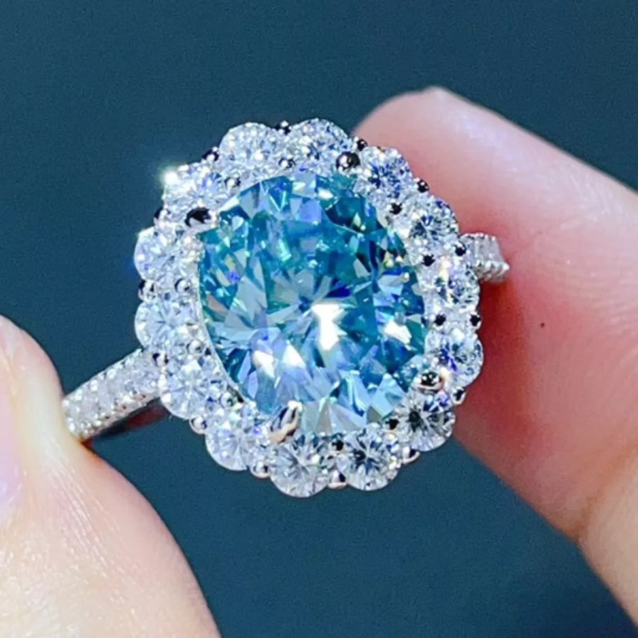 5 Carat Moissanite 925 Sterling Silver Ring Apparel and Accessories