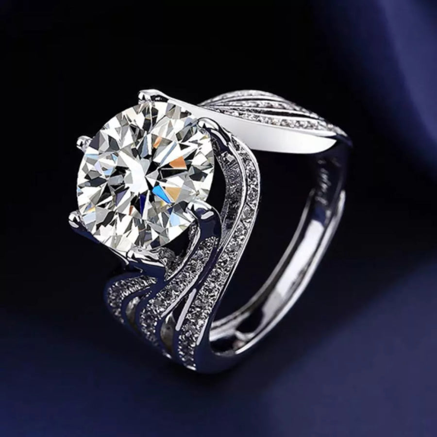 5 Carat Moissanite 925 Sterling Silver Ring Apparel and Accessories