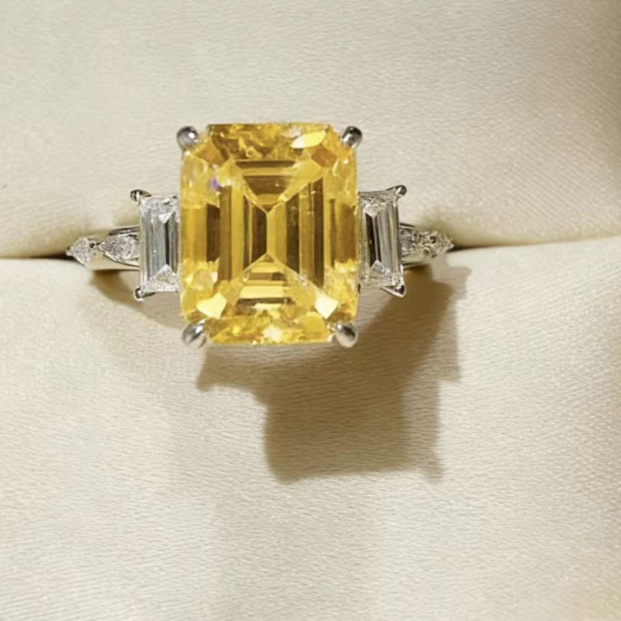 5 Carat Moissanite 925 Sterling Silver Ring Silver / 4.5 Apparel and Accessories