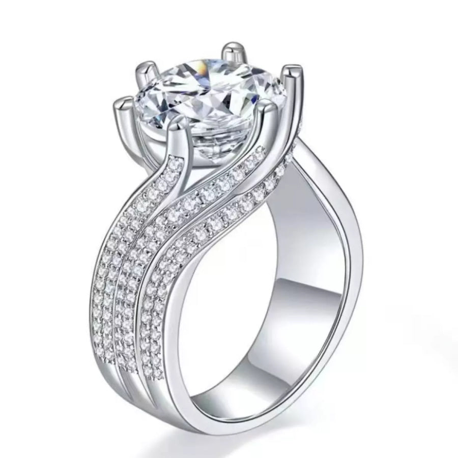 5 Carat Moissanite 925 Sterling Silver Ring Apparel and Accessories