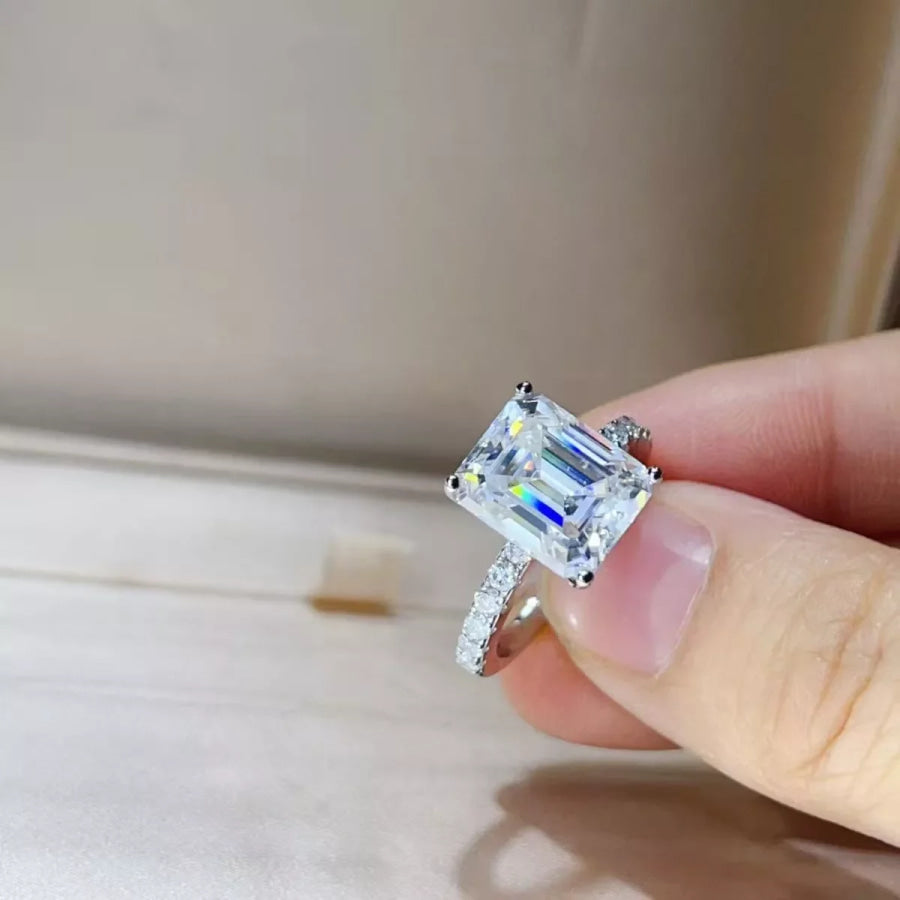 5 Carat Moissanite 925 Sterling Silver Ring Apparel and Accessories