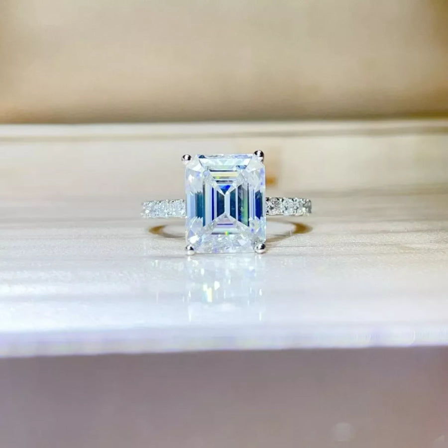 5 Carat Moissanite 925 Sterling Silver Ring Silver / 5 Apparel and Accessories