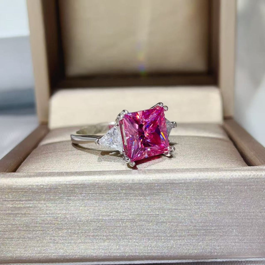 5 Carat Moissanite 925 Sterling Silver Ring Silver / 4.5 Apparel and Accessories
