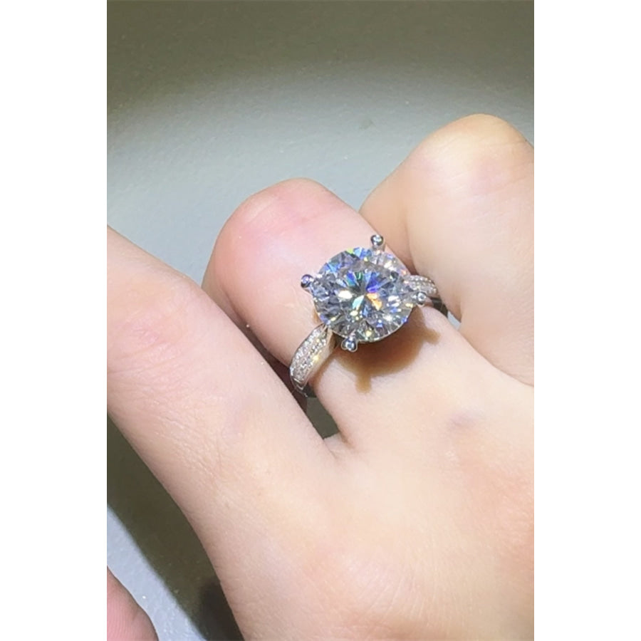 5 Carat Moissanite 925 Sterling Silver Ring Silver / 5 Apparel and Accessories