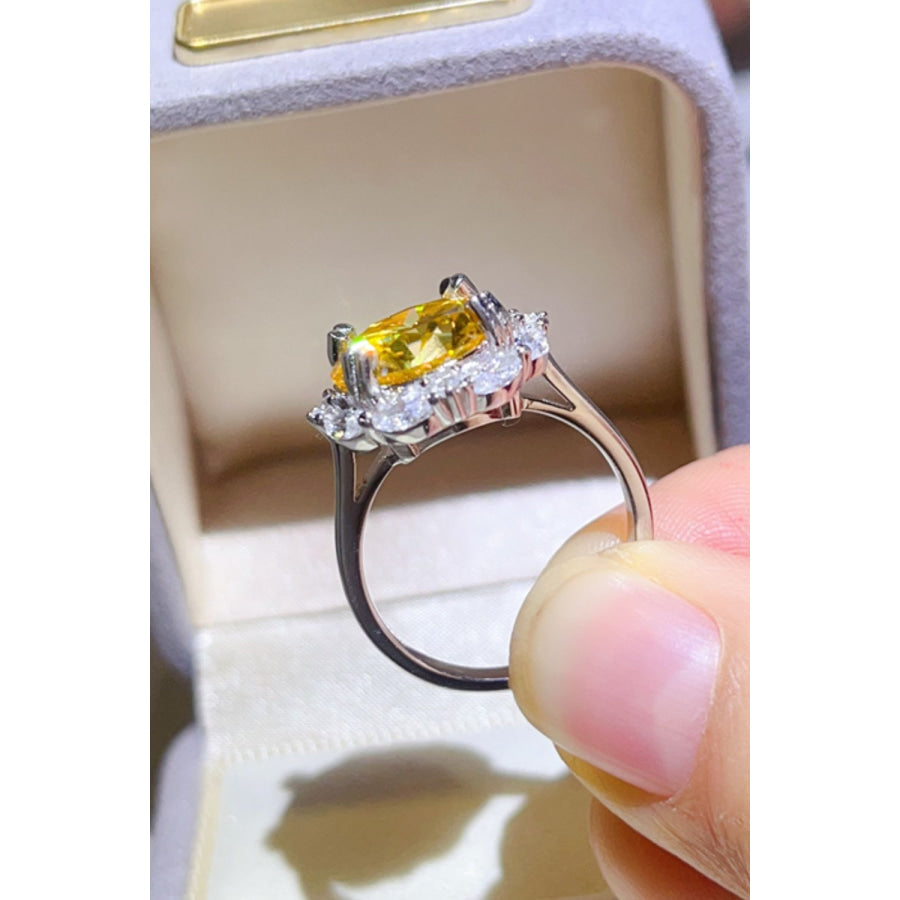 5 Carat Moissanite 925 Sterling Silver Ring Yellow / 5 Apparel and Accessories